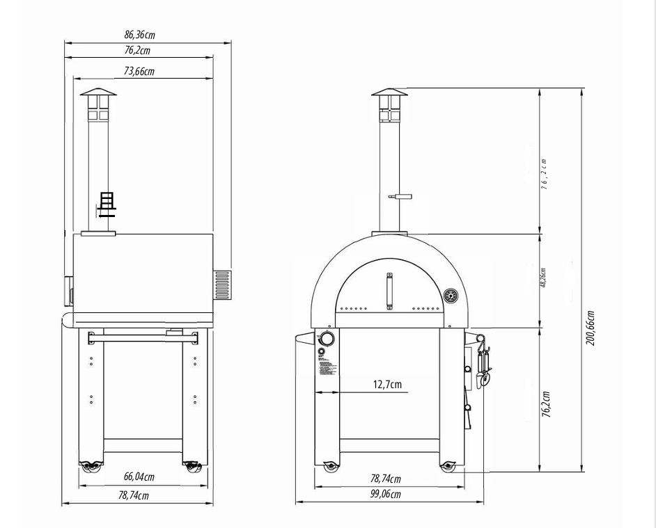 Four professionnel convertible Bois/Gaz