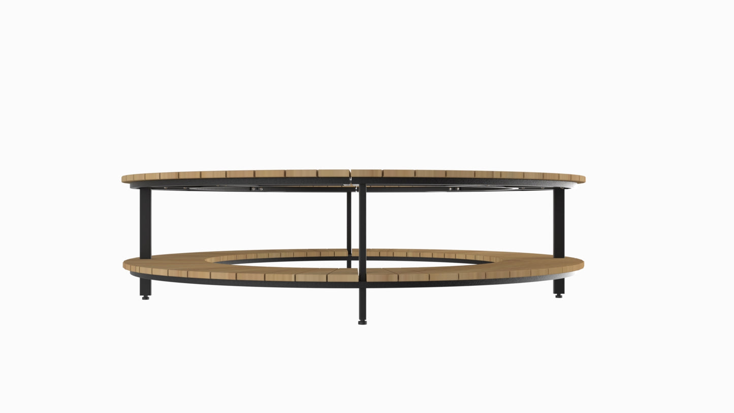 Table basse en Acacia pour Brasero au sol