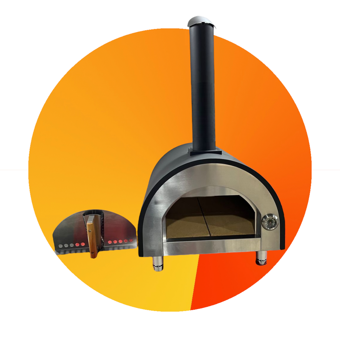 Four à pizza Inox sur pied