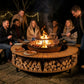 Brasero sol et table basse en acacia