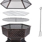 Foyer à Bois Hexagonal avec Grille BBQ : Polyvalent, Durable et Esthétique