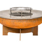Brasero sol et table basse en acacia