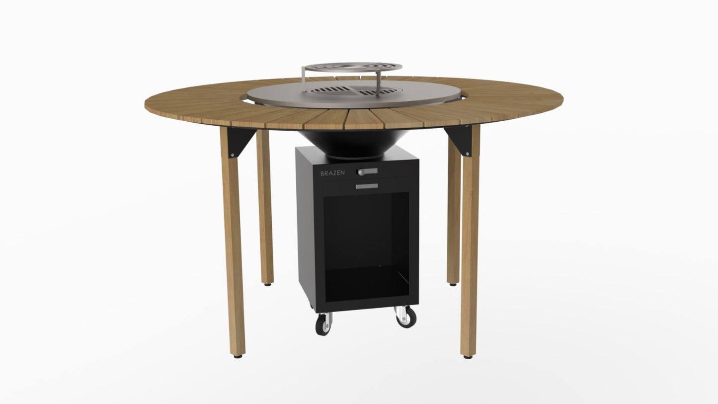 Pack Brasero Plancha Classique Noir + Table Haute Ø194 cm – Brazen