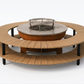 Brasero sol et table basse en acacia