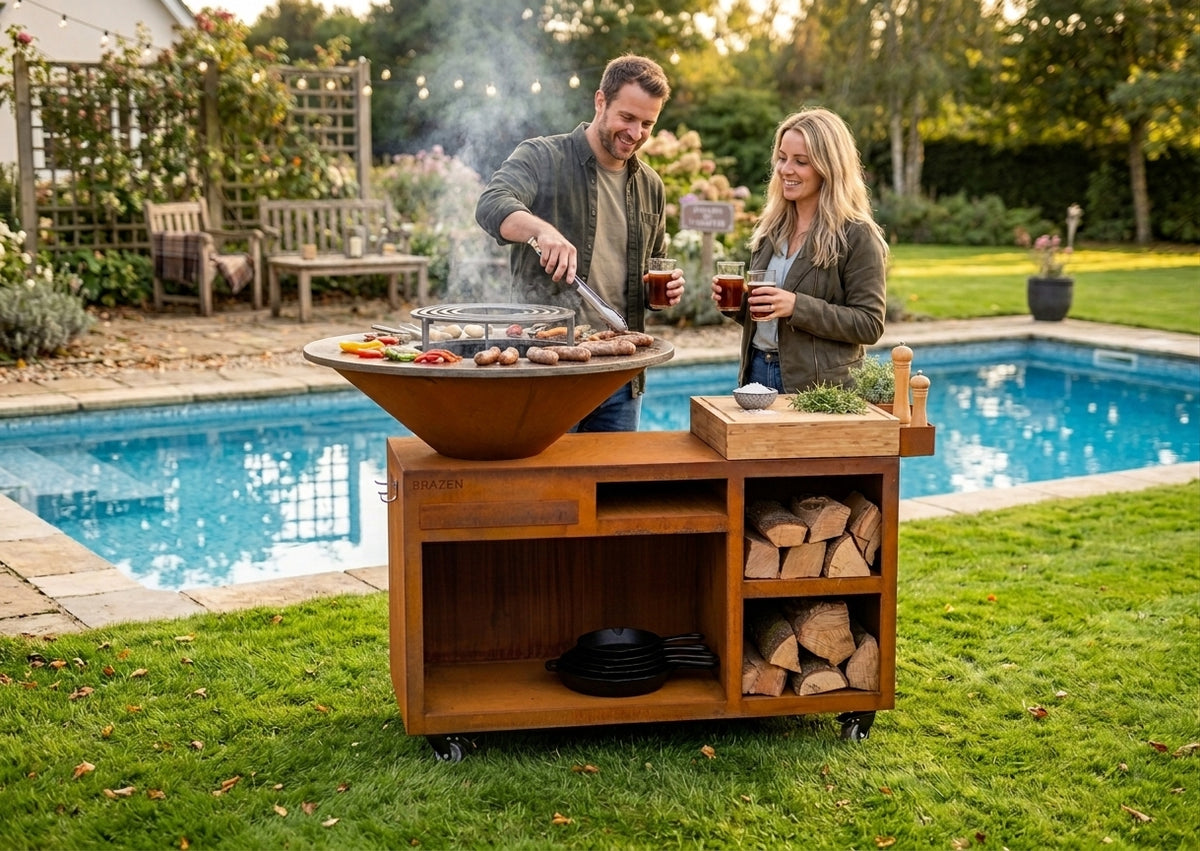 Brasero Plancha Servante Corten