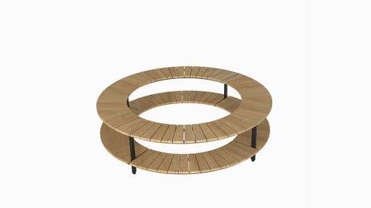 Table basse en Acacia pour Brasero au sol