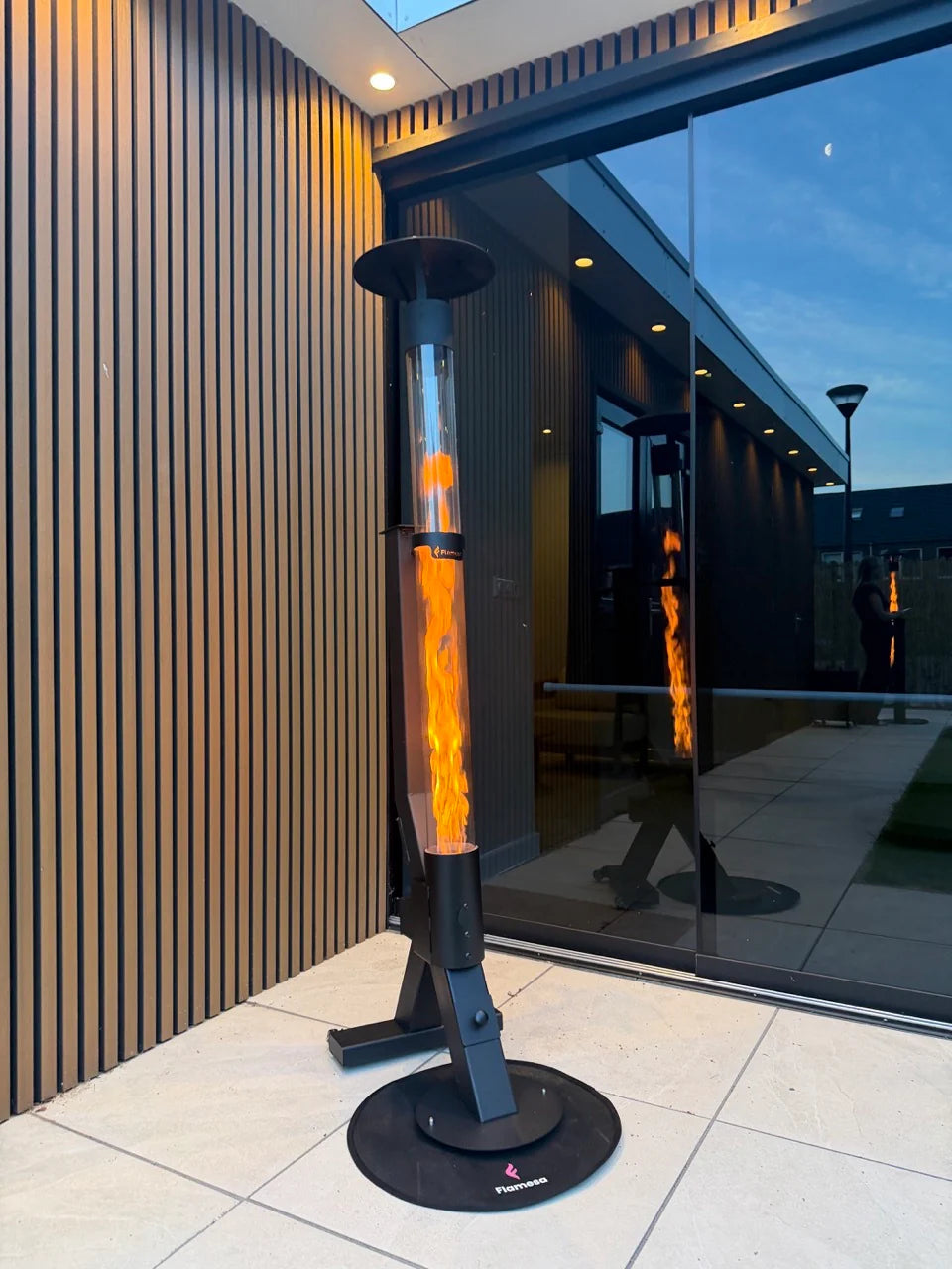 Poêle à pellets mobile d'extérieur – Flamme verticale 360°