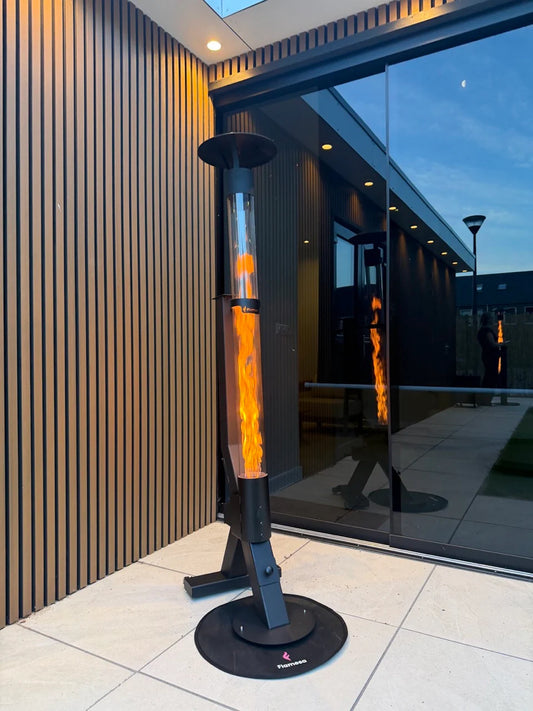 Poêle à pellets mobile d'extérieur – Flamme verticale 360°